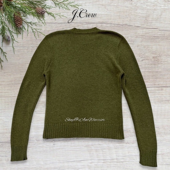 J.Crew RARE vintage pinecone motif heathered olive lambswool sweater *iamwarrior - Picture 6 of 10